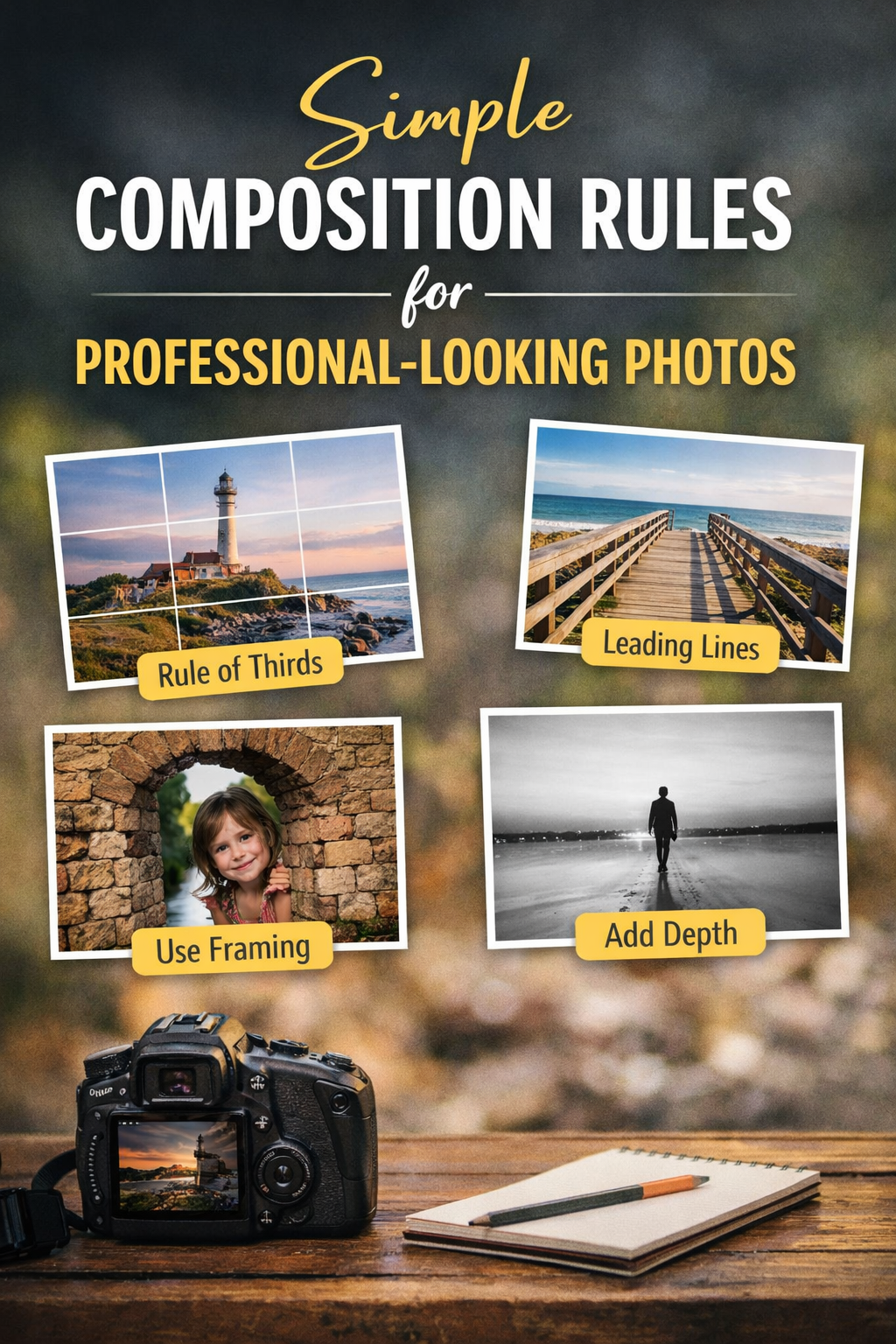 Simple Composition Rules for Professional-Looking Photos