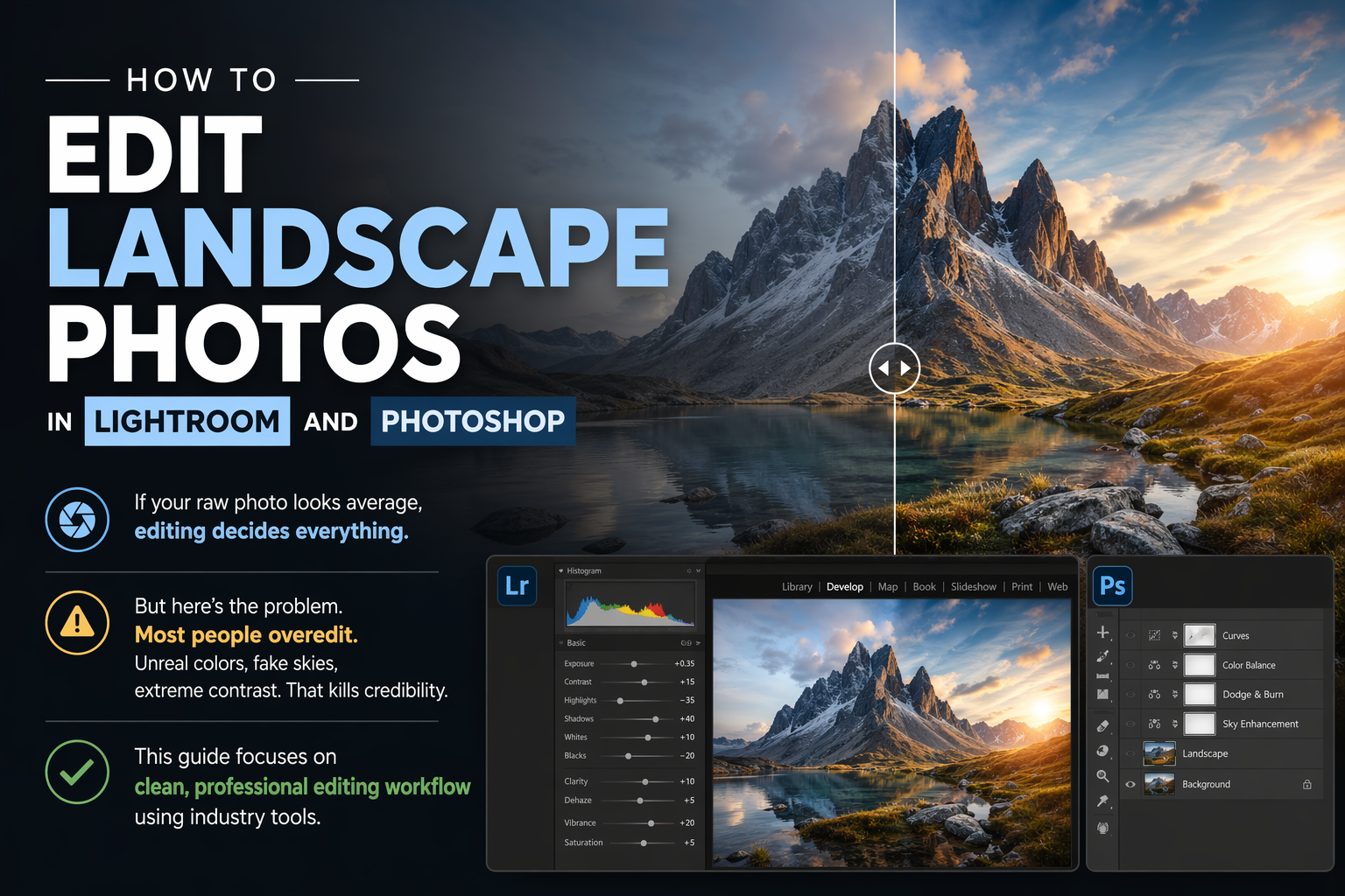 Edit Landscape Photos in Lightroom and Photoshop